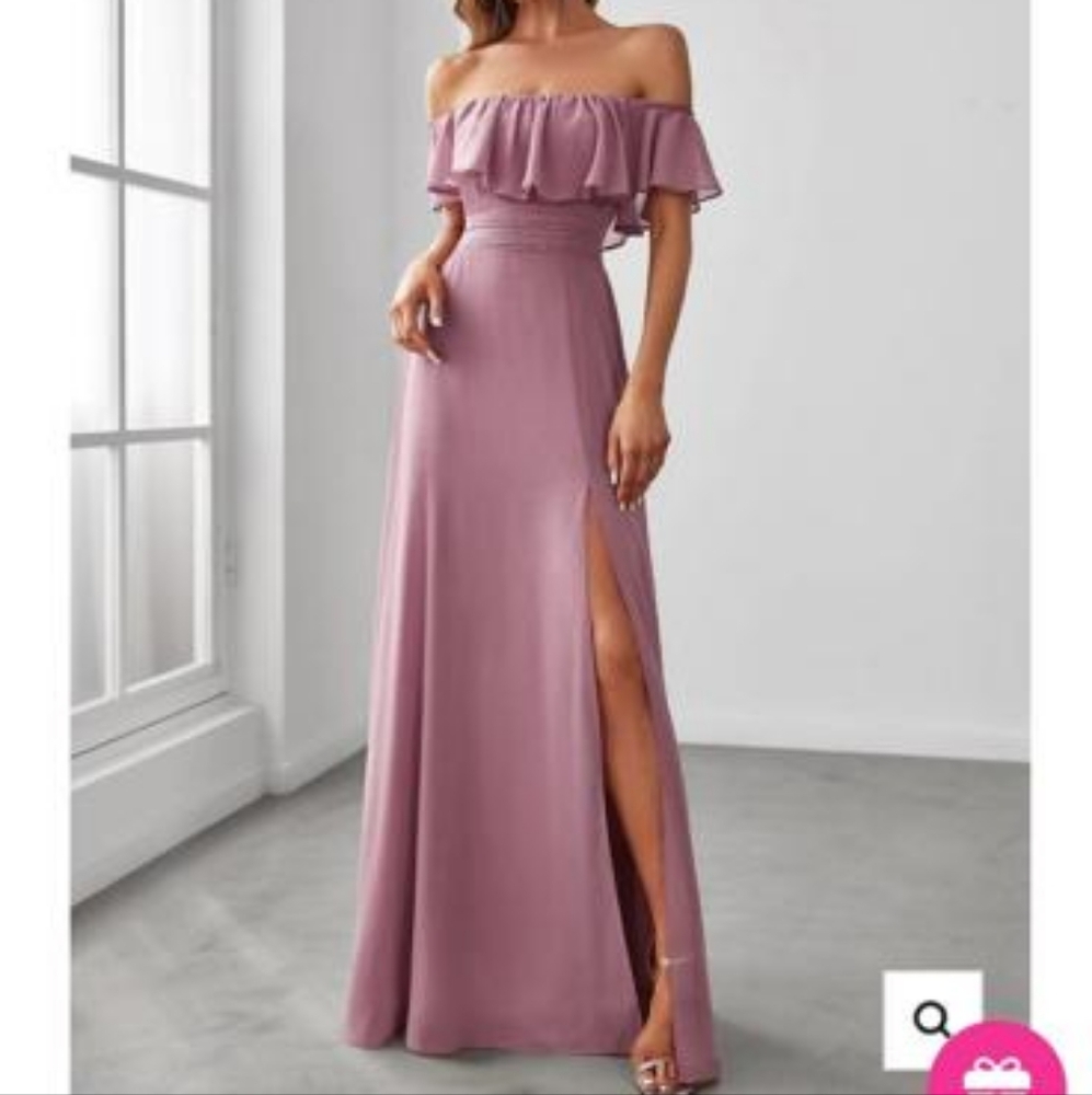 Off Shoulder Floor Length  Prom Wedding Guest Bridesmaid Dress